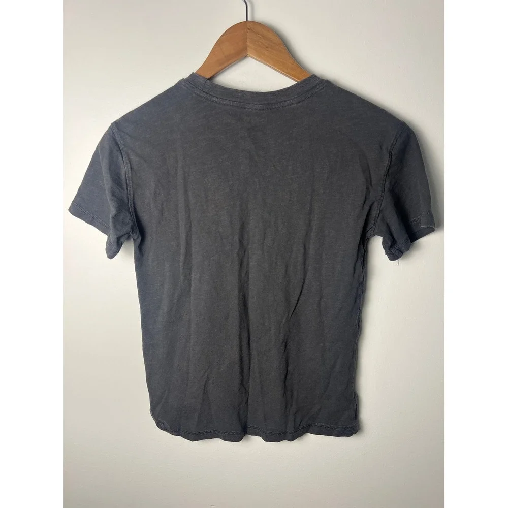 Old Navy T-Shirt Boys LG 10-12 Charcoal Grey Slub Knit Button Pocket Tee Casual